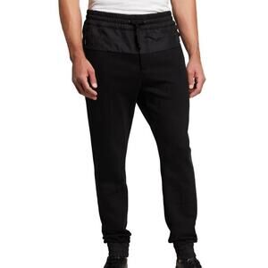 Canali NWT Black Edition Tech Jogger Pants Black Size 34 Zip Pockets 100% Cotton
